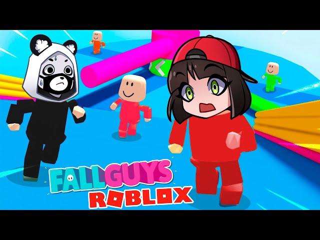 КТО ПОСЛЕДНИЙ тот ПРОИГРАЛ – Машка Убивашка vs Панда Сим! Fall Guys в Roblox