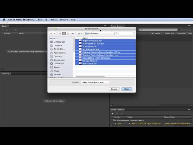 Transferring User Presets from Adobe Media Encoder CS6 to AME CC