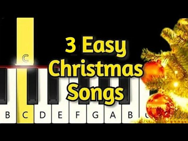 4 Very Easy Christmas Songs - Piano tutorial - Beginner