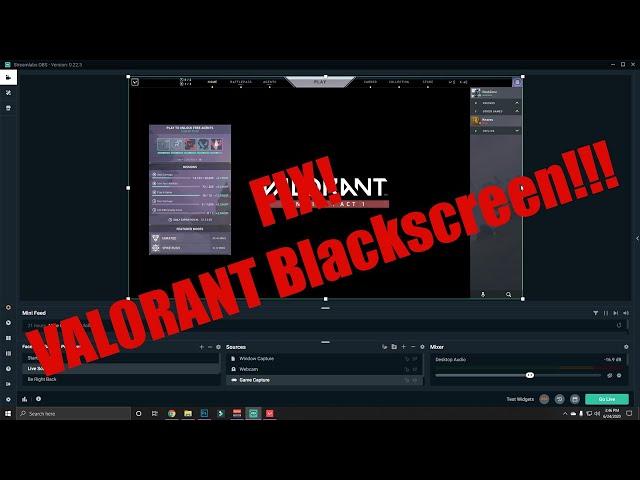 FIX! VALORANT Blackscreen on Streamlabs OBS