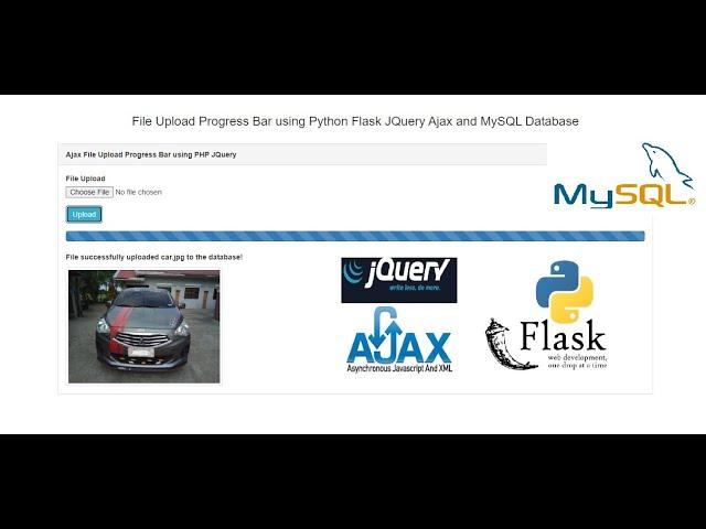 File Upload Progress Bar using Python Flask JQuery Ajax and MySQL Database