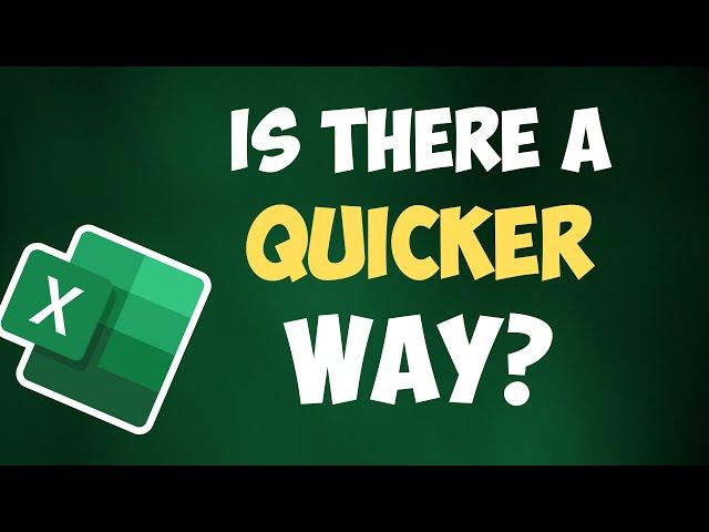 Excel tip: Is there a quicker way? #shorts