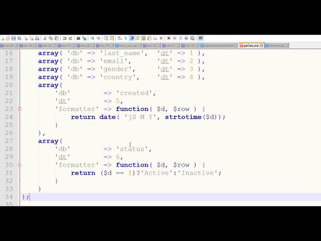 datatable server side php part 1