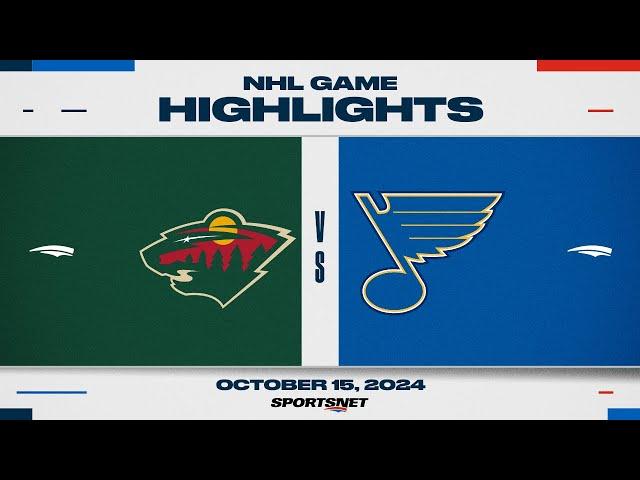 NHL Highlights | Wild vs. Blues - October 15, 2024