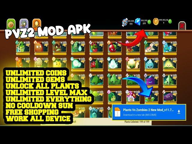 Plants Vs Zombies 2 mod apk V.11.8.2 Latest version 2024 | Unlimited Everything & Unlock all plants