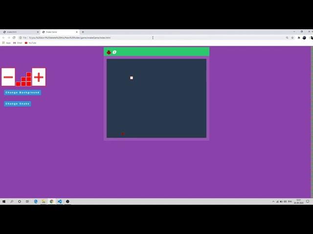 Snake Game: Creating snake home (Creating game canvas)