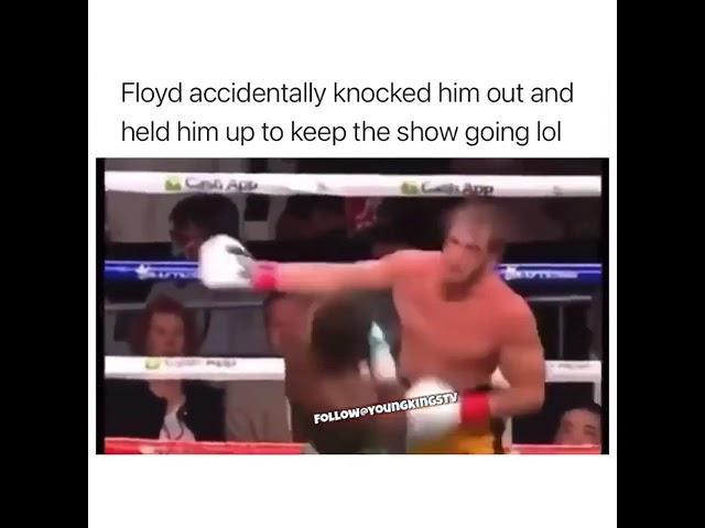 Floyd Mayweather Knocked Out Logan Paul but Held Him Up!