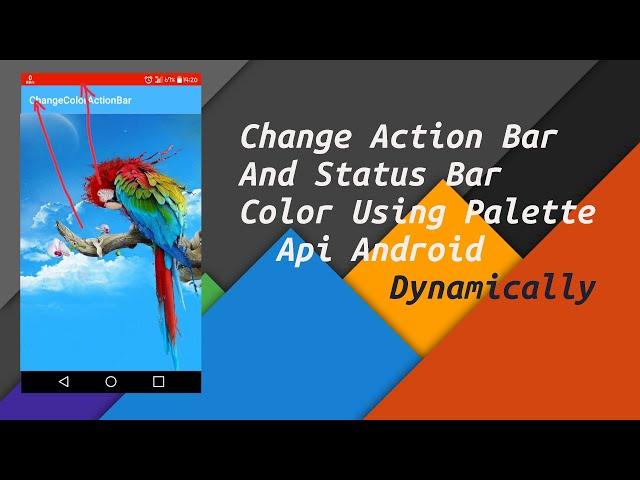 How To Change Action Bar And Status Bar Color Dynamically Android Studio Palette Api Tutorial