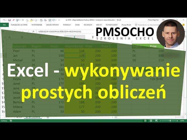 EXCEL - Wykonywanie prostych obliczeń