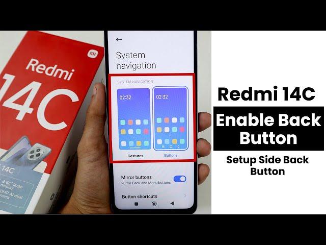 Enable Back Button In Redmi 14C | Setup Side Back Button