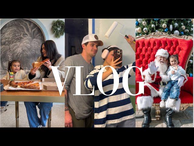 VLOG: taking our toddler to see santa + finally painting the bathroom!! + fun fam date