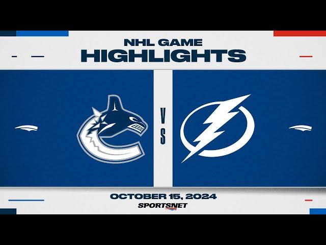 NHL Highlights | Canucks vs. Lightning - October 15, 2024