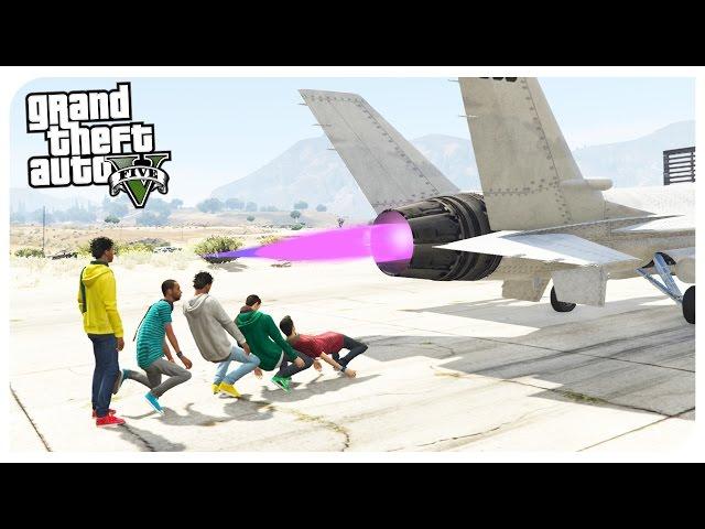 Сможет ли реактивный двигатель расплавить человека, машину в GTA 5 - эксперименты в GTA 5