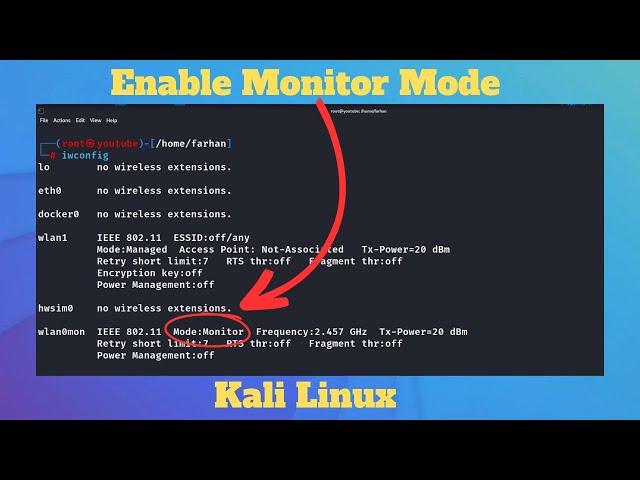 How to Enable MONITOR MODE on Kali Linux