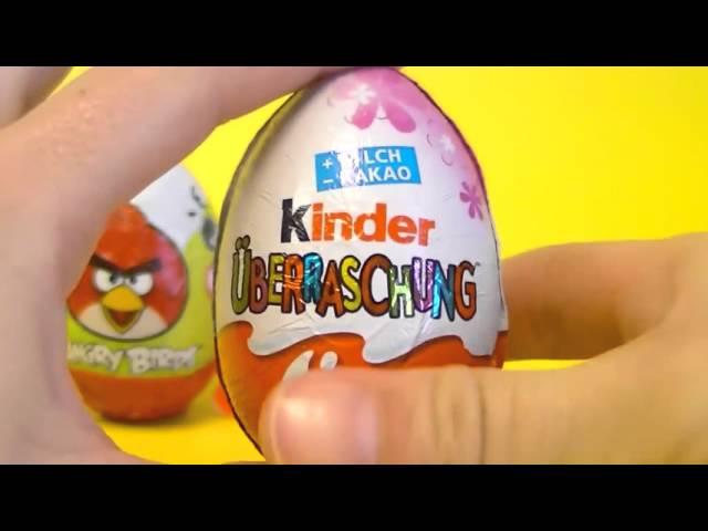 3 Kinder Surprise Eggs Angry Birds for girls and boys - 3 Киндер Сюрприз Яйца Angry Birds