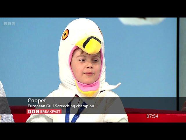 Cooper Who Won The European Gull Screeching Competition Tells All On BBC Breakfast [24.04.2024]