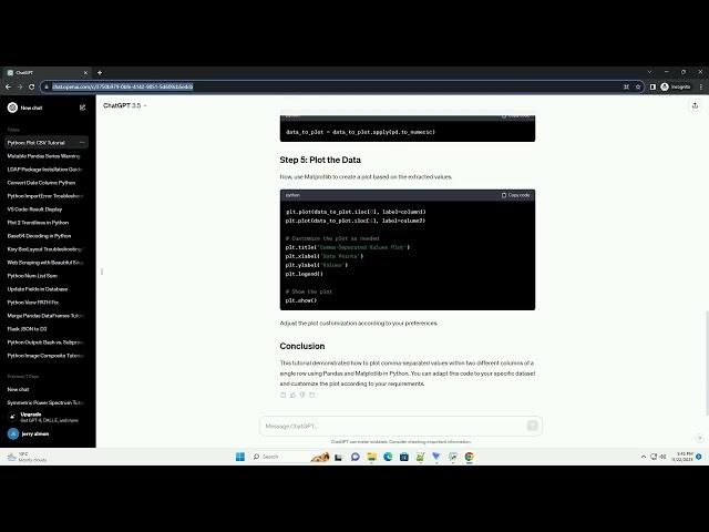 Python Plotting comma separated values within two different columns of a single row Pandas