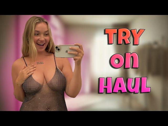 See through Try On Haul: Edgy Black Mesh & Sparkly Crystal Looks [4K]