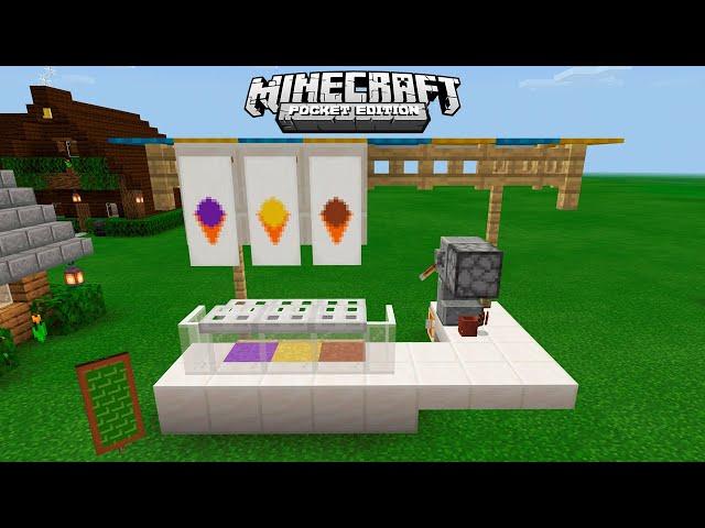 КАК ПОСТРОИТЬ ЛАВКУ С МОРОЖЕННЫМ В MINECRAFT PE БЕЗ МОДОВ? МАЙНКРАФТ BEDROCK EDITION (TUTORIAL)