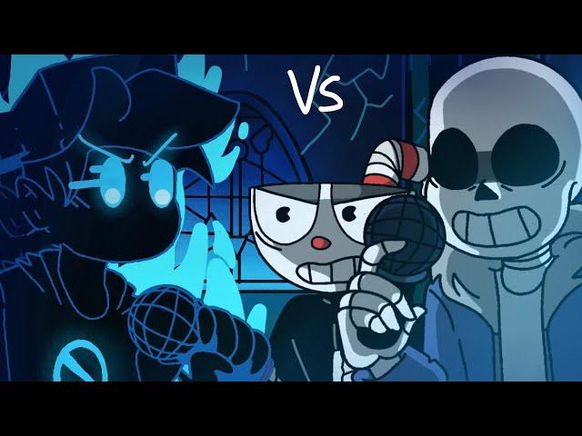 boyfriend nightmare vs cuphead and sans | FNF indie cross animation | series