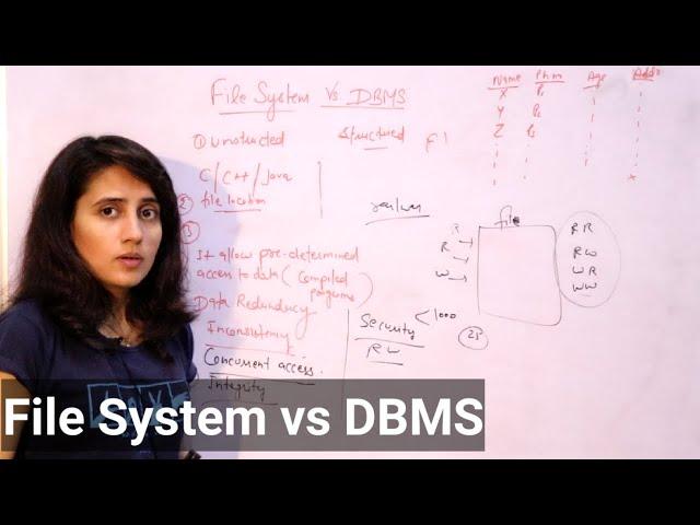 Lec 2: File processing system in dbms | disadvantages of file system | file system vs DBMS