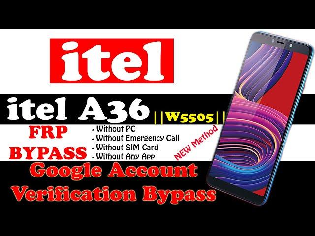 Bypass Google account itel A36 frp bypass itel W5505 Without Sim Card or Emergency Call // Method #2