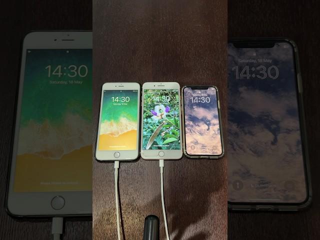 iPhone 6s Plus vs iPhone 7 Plus vs iPhone X boot up test #shorts #iphone6splus #iphone7plus #iphonex