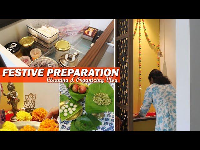 HOME MANDIR ORGANIZATION & DECOR | Getting Puja Room Ready for Festivals | Mandir Tour