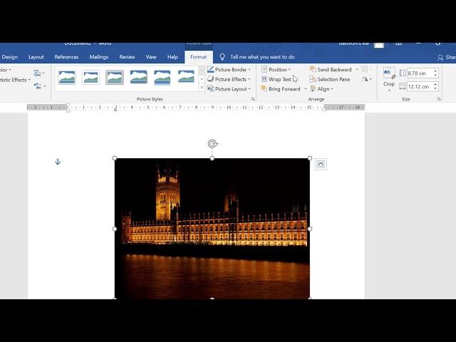 how to write on a picture in word