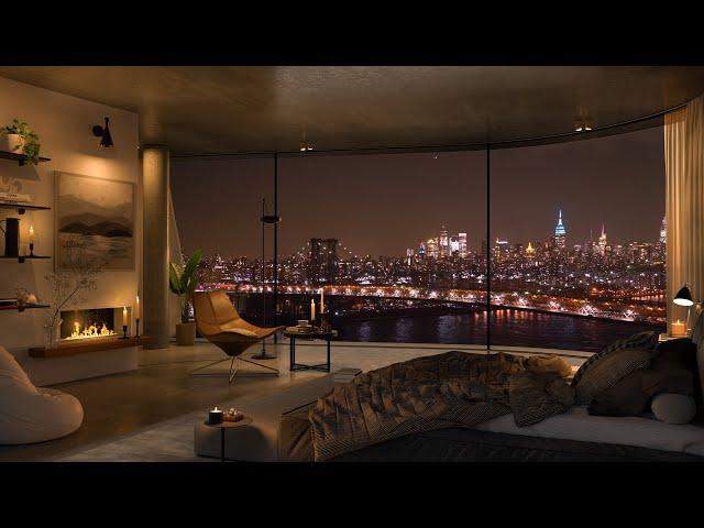 Elegant Jazz Evening in NYC Luxury Bedroom | 4k Relaxing Music | Night Chill ️