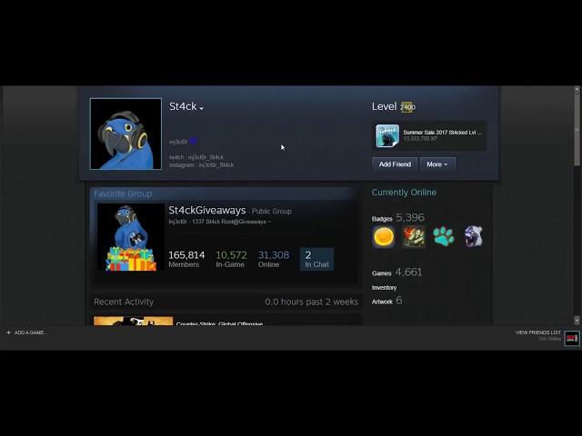 St4ck REACHED LEVEL 2400 ON STEAM!!