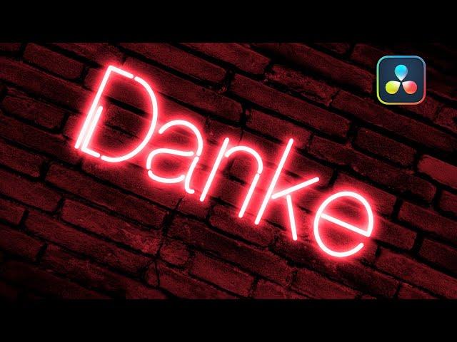 Neon Text Effect in DaVinci Resolve 17 - Fusion Tutorial [DEUTSCH]