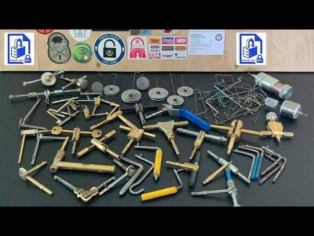 300. My DIY collection of simple homemade lock picking tools & video picking 50 Mortice Lever Locks