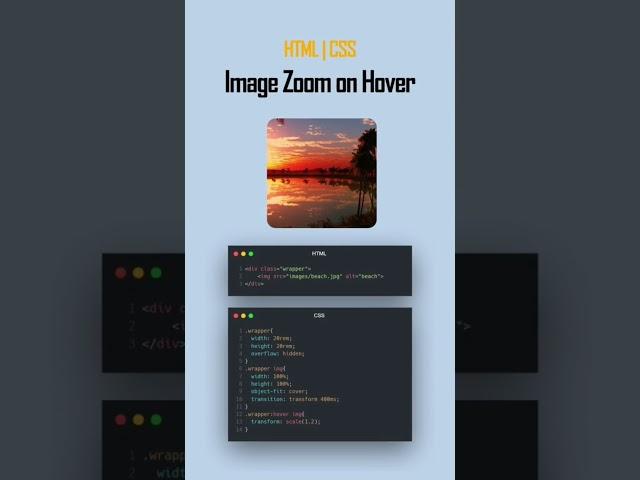 Html/Css Image zoom on hover