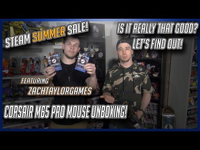 Steam summer sale challenge / M65 Corsair mouse UNBOXING Feat. ZachTaylorGames