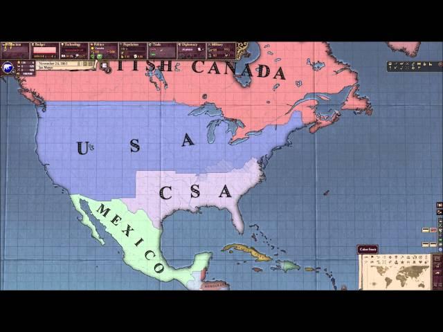 Timelapse Victoria 2 / The Civil War (USA vs CSA)