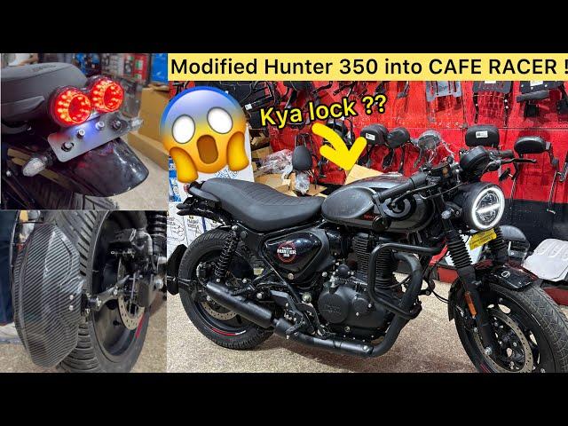 Modified Hunter 350 into CAFE RACER ! | Hunter Modified | Hunter 350 Accessories | Hunter Exhaust