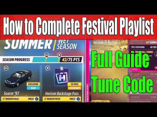 Forza Horizon 5 How to Complete Festival Playlist Summer Season Series 39 Full Guide, Tune Code