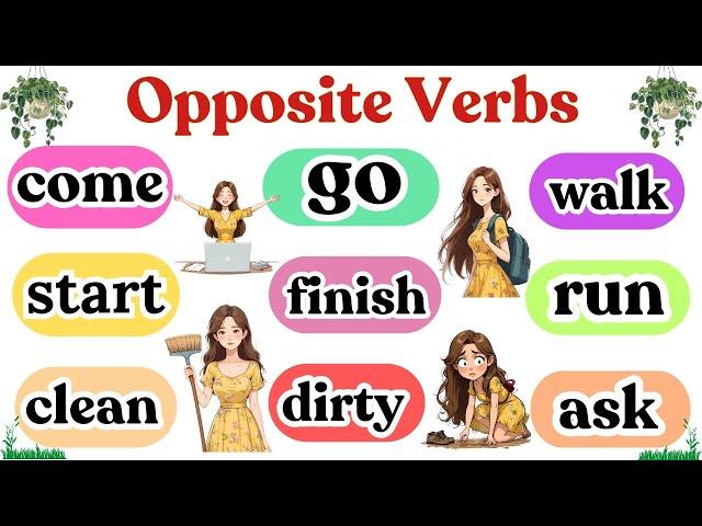 Opposite Verbs in English with Daily Examples | Learn English for Beginners