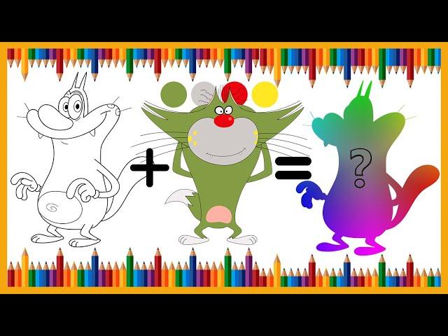 Coloring Oggyin different colors with drawing fun colors | Painting,Drawing & Coloring