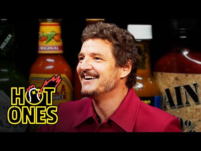 Pedro Pascal Cries From His Head While Eating Spicy Wings | Hot Ones