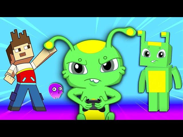 Groovy is playing minecraft video game! | Groovy The Martian