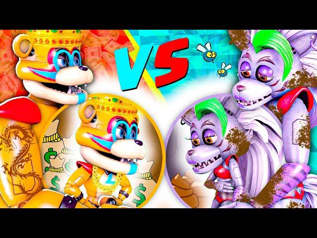 Rich Baby Freddy vs Poor Baby Roxanne Wolf - Sad Story - Fnaf Security Breach Animation SFM