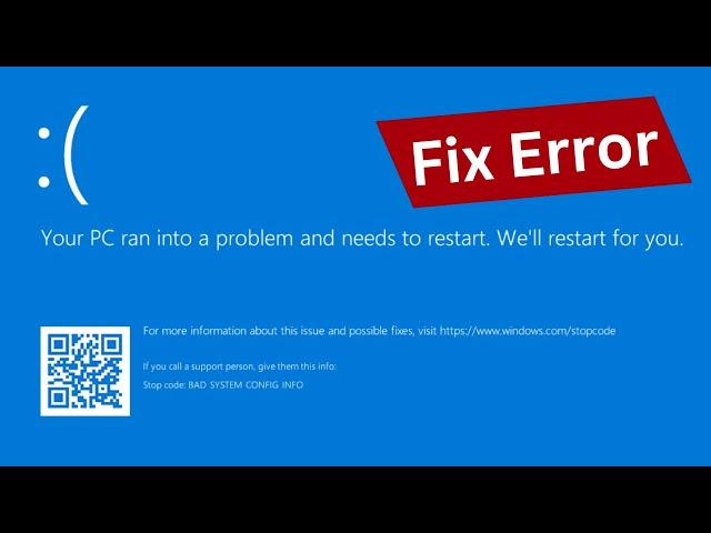 Fix Error Your PC Problem needs to restart