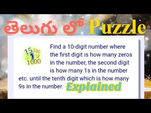 10 Digit number Puzzle