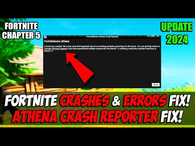 How to Fix Crashes & Not launch in Fortnite | FortniteGame Athena Crash Reporter | Updated 2024