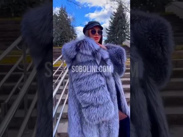 Sexy fashion fur coat made of Silver Fox Fur, from the brand ️TM SOBOLINI ️