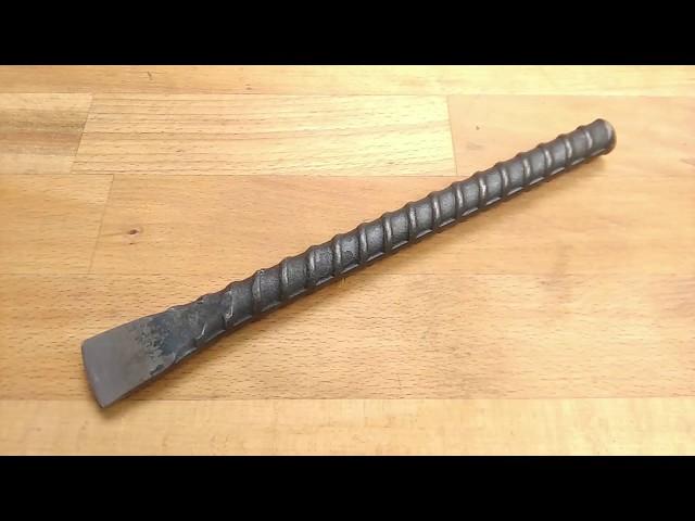 Blacksmithing: A Cold and Hot Cut Chisel Forged from Rebar