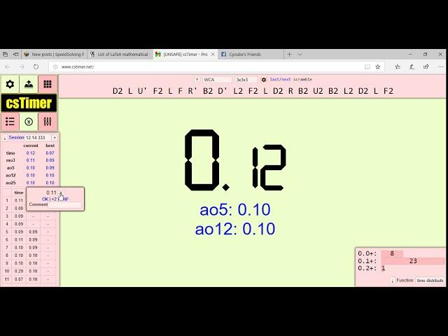 Resetting Cstimer session