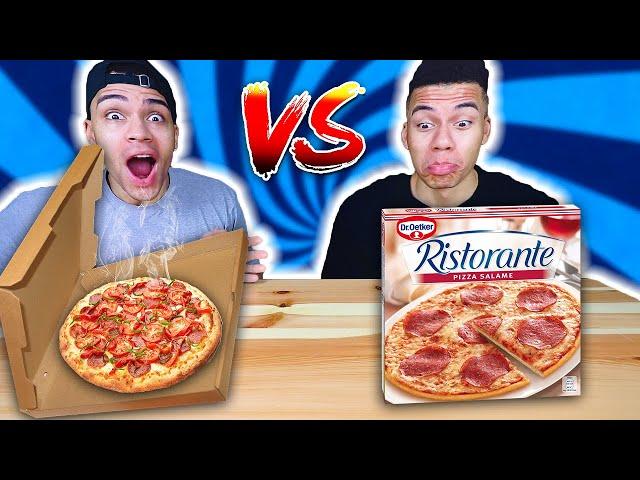 BESTELLTES ESSEN VS TIEFKÜHL ESSEN CHALLENGE !!! | Kelvin und Marvin